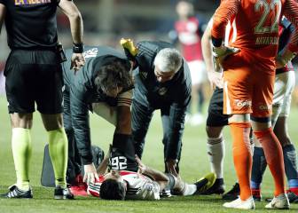 Nacho Fernández dejó el partido con problemas musculares