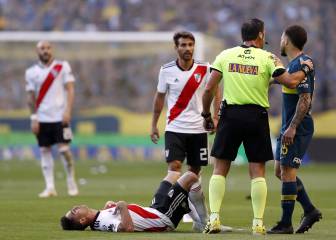 Pity Martínez se fue lesionado en River y Jara, en Boca