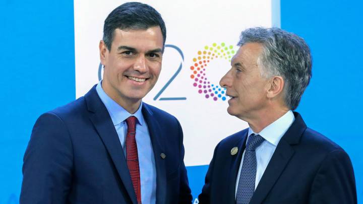 Macri y Pedro Sánchez, en la cumbre del G20.