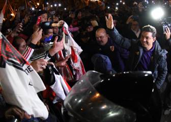 River fue recibido por centenares de hinchas en Villa Mercedes