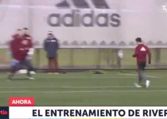 Scocco pide sitio a Gallardo: golazo en el entrenamiento