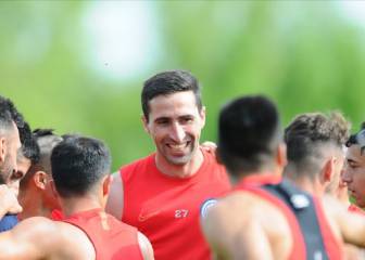 Donatti se entrenó a la par del plantel de San Lorenzo