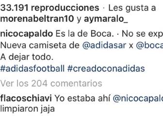 El palito de Schiavi en un video de presentación de la camiseta de Boca: “Me limpiaron”