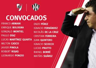 Los 18 concentrados de River para el domingo
