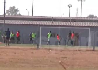 Un grupo de jugadores de Racing se entrenan juntos en Rosario
