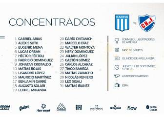 Beccacece confirma la lista de Racing para la Libertadores