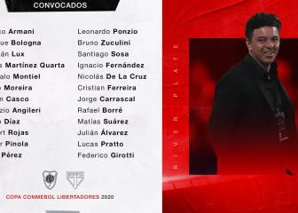 Gallardo definió la lista para enfrentar a San Pablo