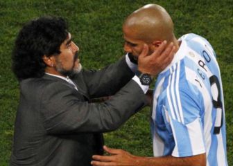 Verón deja de lado diferencias y despide a Maradona