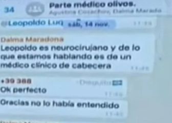 Filtran los mensajes de un grupo de Whatsapp con familiares y médicos de Maradona