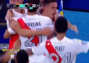 Esta carita se le quedó a Tevez tras el gol de Borré... En 2 minutos le dio vuelta River a Boca