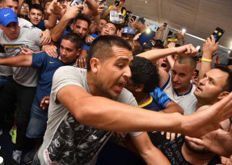 Acá está: Riquelme, presente en el predio de Boca