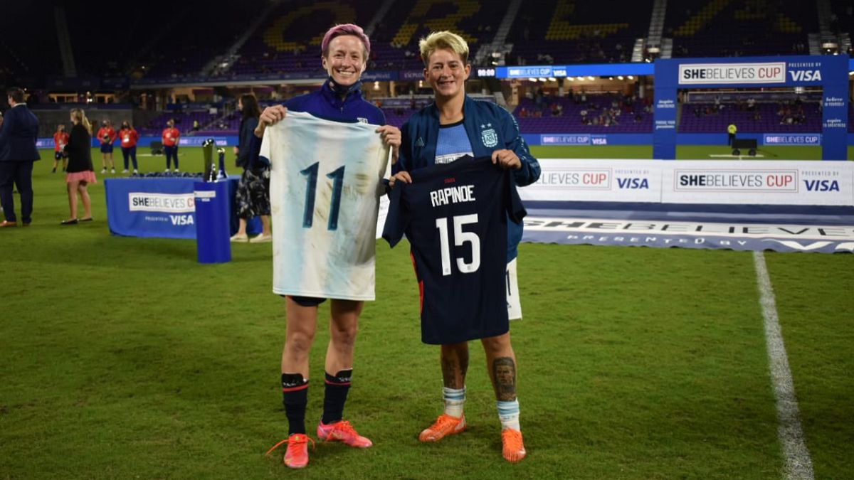 The announcement of stadium manager Megan Rapinoe, the best footballer in the world, at the AFA