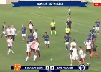 Batalla campal en la Primera C entre Berazategui y San Martín
