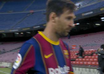 Con esta cara se quedó Messi tras la derrota ante el Granada