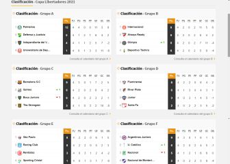 Así va la tabla de posiciones de los clubes argentinos en la Libertadores