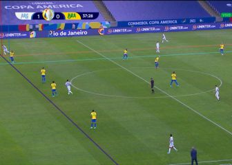 El VAR convalida gol de Di María y offside de Richarlison