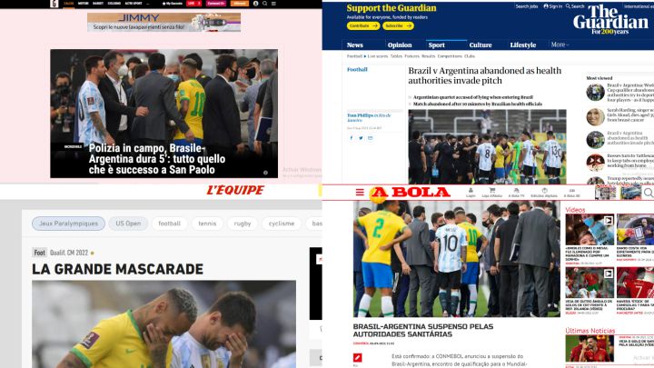 Así reflejó la prensa internacional el bochorno vivido en el Brasil - Argentina