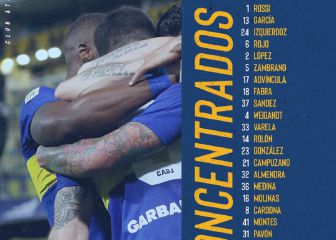 La lista de Boca contra River