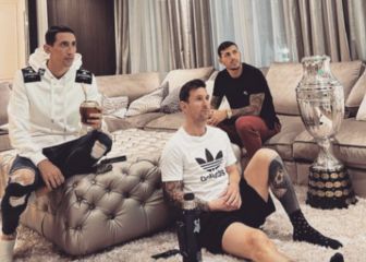 Messi, Di María y Paredes relajados con la Copa América