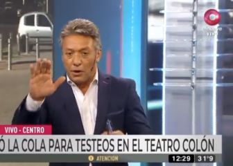 Susto tremendo por un reportero de la televisión argentina en plena conexión en directo