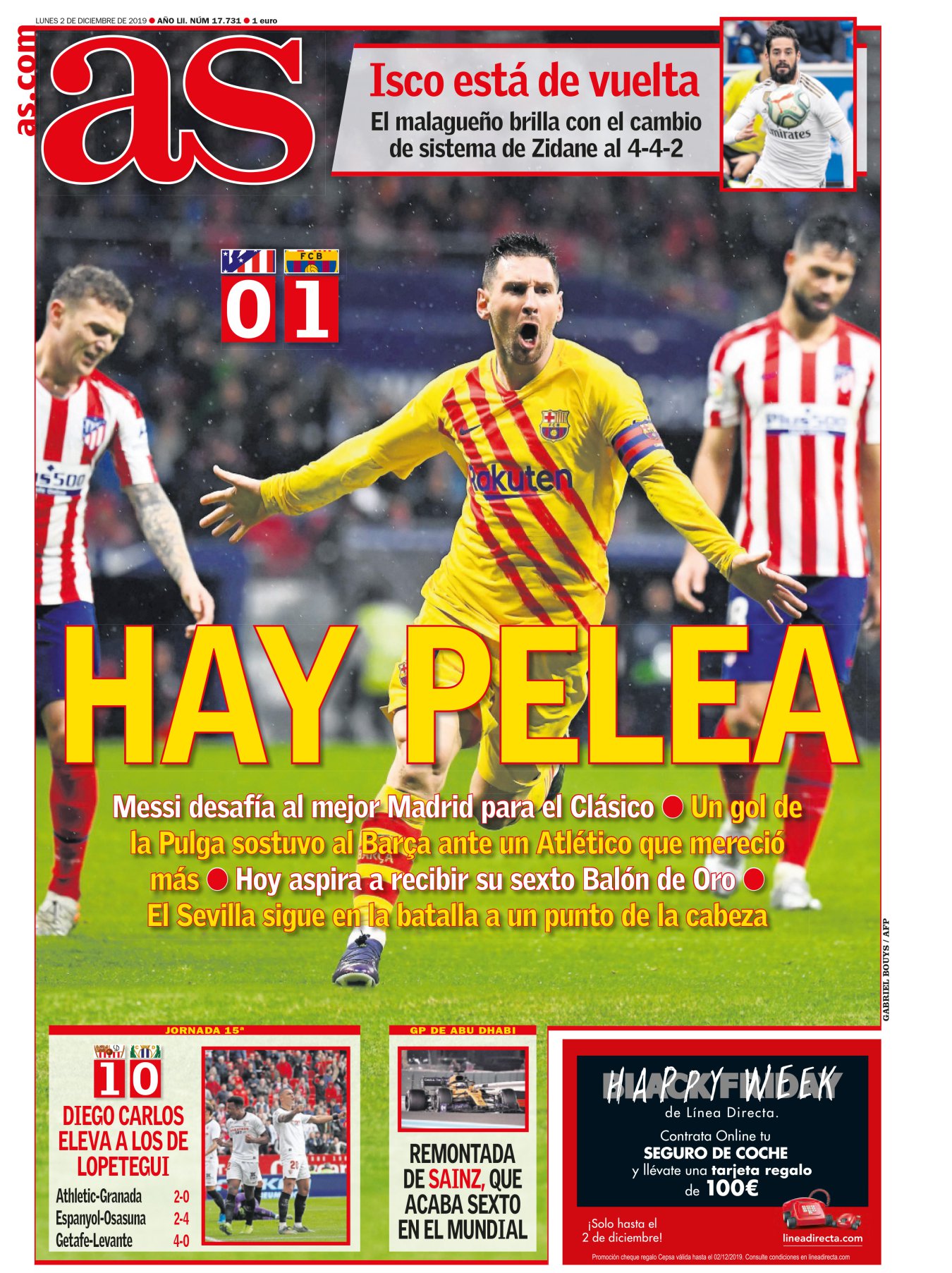 Contra la realidad solo se puede luchar un ratito. Concretamente, 86 minutos, en los que además el Atleti fue mejor que el Barça. La realidad se llama Messi y el domingo estiró sus tiempos de tiranía. Al otro lado y este año, los de Simeone parecen luchar con menos armas. Mientras el Barça cada vez se reduce más, el Atleti amplía sus grietas. Ni la solidez de antes ni la creatividad que se esperaba para ahora. 