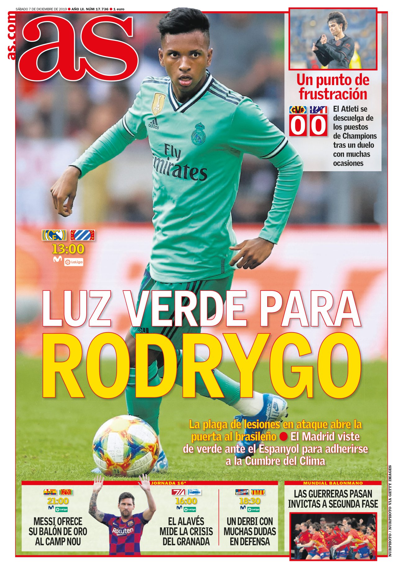 Rodrygo vuelve a escena cuando ya casi ha pasado de moda. En esta temporada los jóvenes talentos han tardado lo mismo en alcanzar la cima que en bajarse de ella. Sus ejemplos son una obligación para la paciencia, y una evidencia de que Messi solo hubo uno. El sábado Rodrygo cumplió pero no brilló, lo bueno es que en su caso siempre conserva la misma cara. 