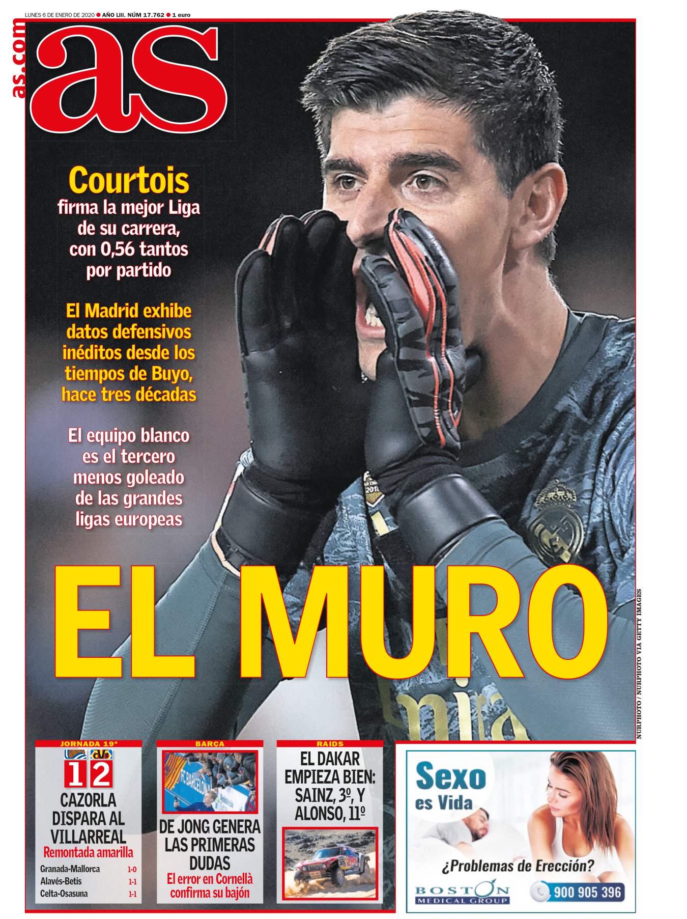 Portada de AS con Courtois