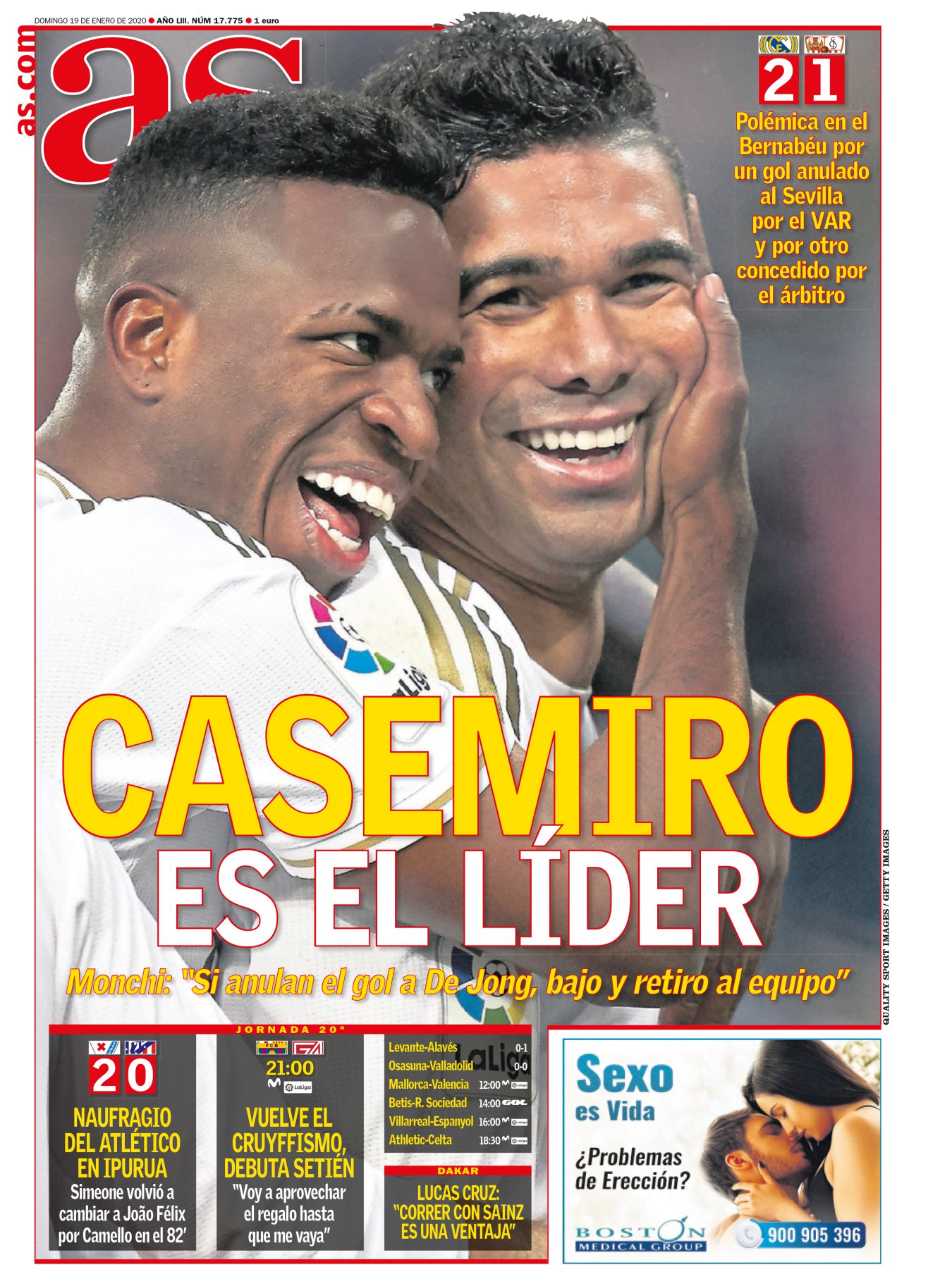 Casemiro es como el jazz para el Madrid. Siempre suena de fondo, pero nunca sabes cómo te sorprenderá. La mayoría de las veces lo hace robando, con sus pies convertidos en rastrillos. En otras se impone a cabezazos, con su cuello robusto, tan rotundo. Muchas veces dispara desde lejos, como aquel día en Cardiff. Y en esta fecha sorprendió a todo el mundo con un toque sutil para desatascar un partido lleno de trampas. El Madrid compró su seguro con Casemiro. 