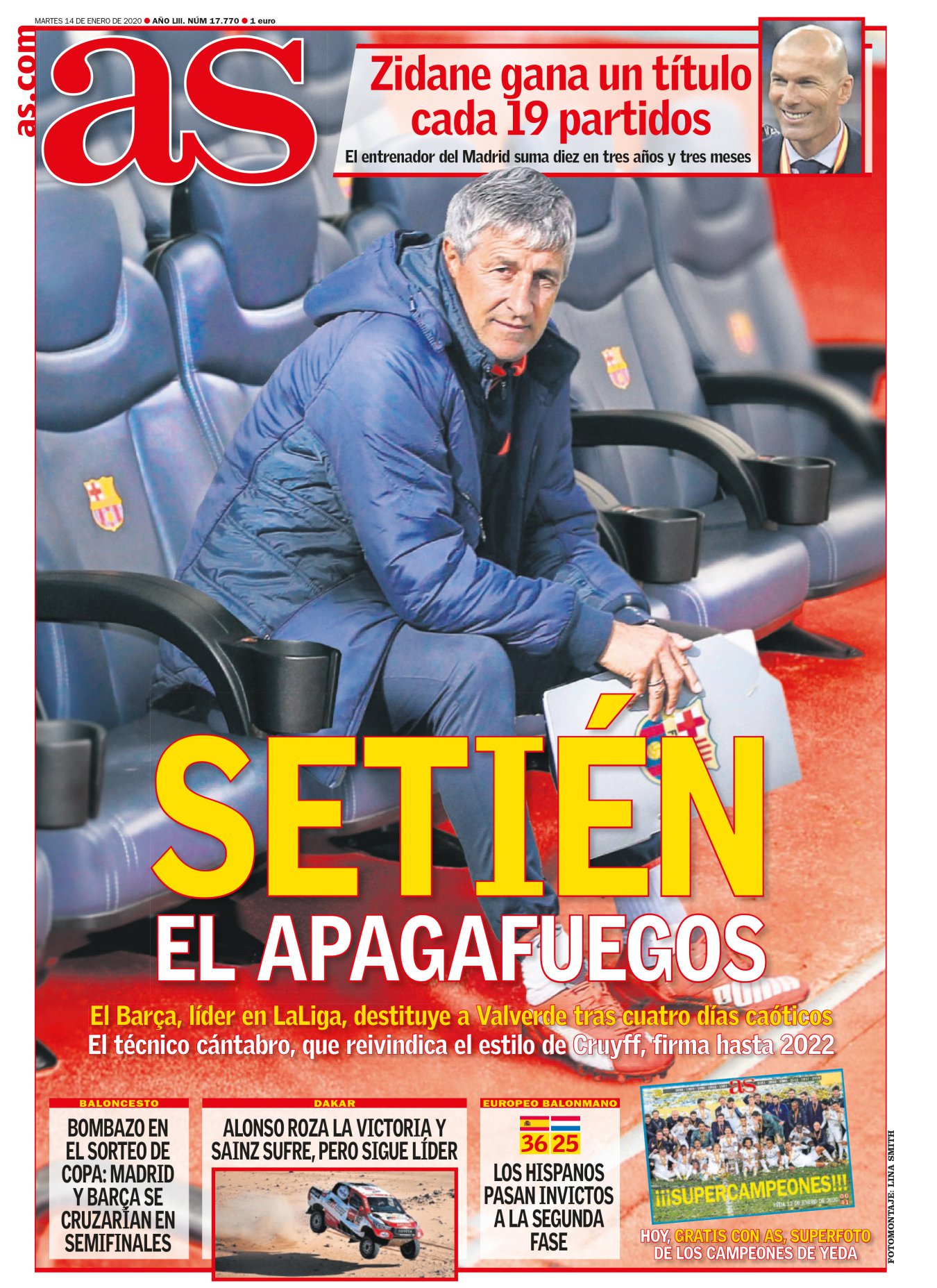 La destitución de Valverde ha sido una incoherencia. El Barça, que presume de hacer las cosas con estilo, ha roto con su línea editorial. Justificaron el despido del técnico extremeño por la decadencia de su juego, pero el verdadero motivo se identifica con los resultados. Las remontadas en Champions y la derrota inexplicable en la Supercopa han sido los únicos factores que hicieron tambalear su cargo. Para colmo del destino, su cese llegó tras uno de sus ratos de mejor fútbol. Setién, un feligrés del estilo, sufrirá este cambio de rumbo. No hay discurso que valga sin resultados. 