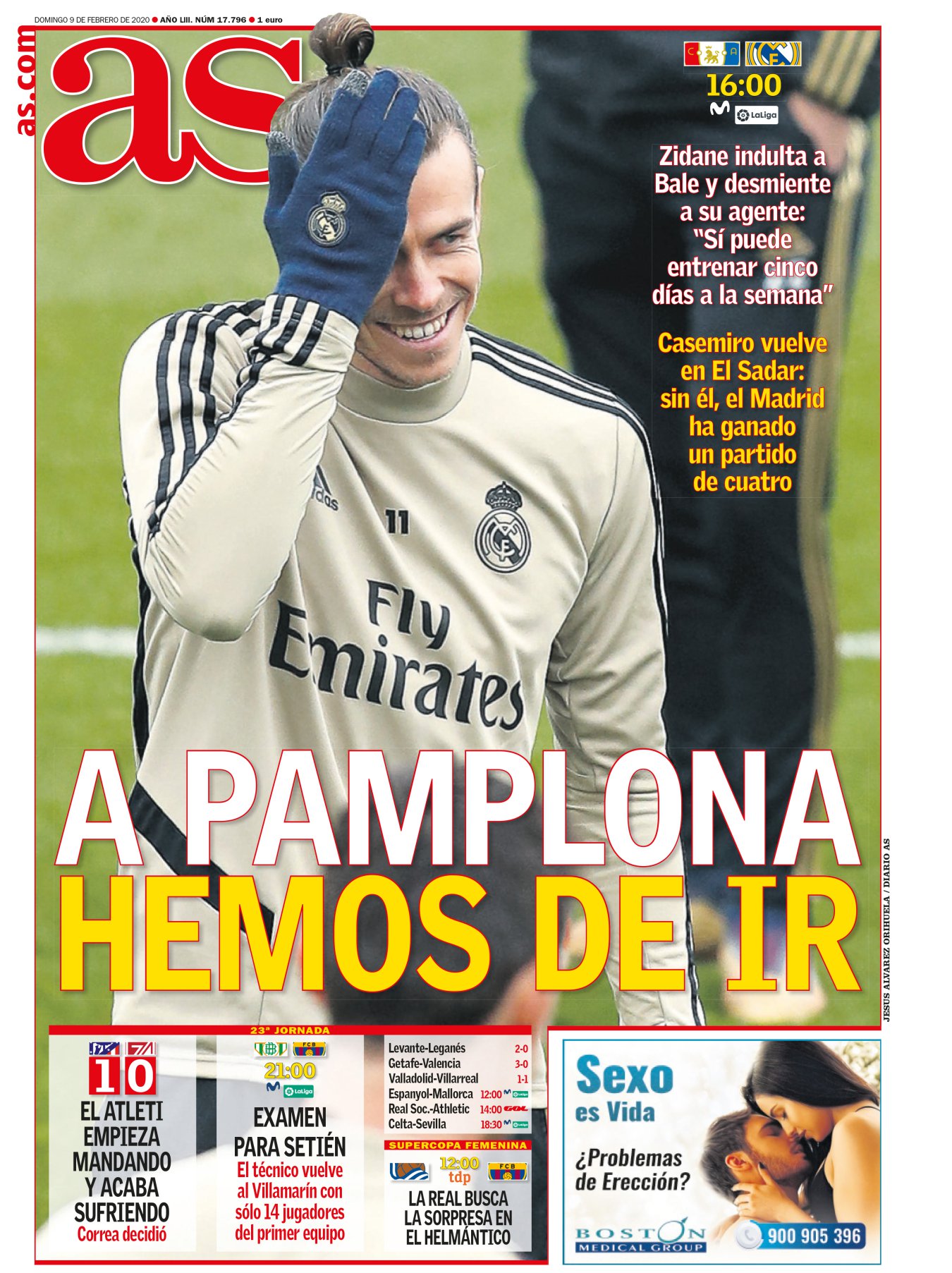 Desde fuera del campo de Osasuna se ven más almenas que asientos. Es una encerrona obligada para ganar la Liga, porque es malo sufrir, pero es bueno haber sufrido. Zidane llevó a Bale de titular como terapia de golpe. Algunos psicólogos cambian las caricias por las bofetadas, en sus pacientes más perdidos. Ni por esas. En Pamplona sí volvió Casemiro, que ya rinde en alfombras rojas, arenas movedizas y ante la prensa. 