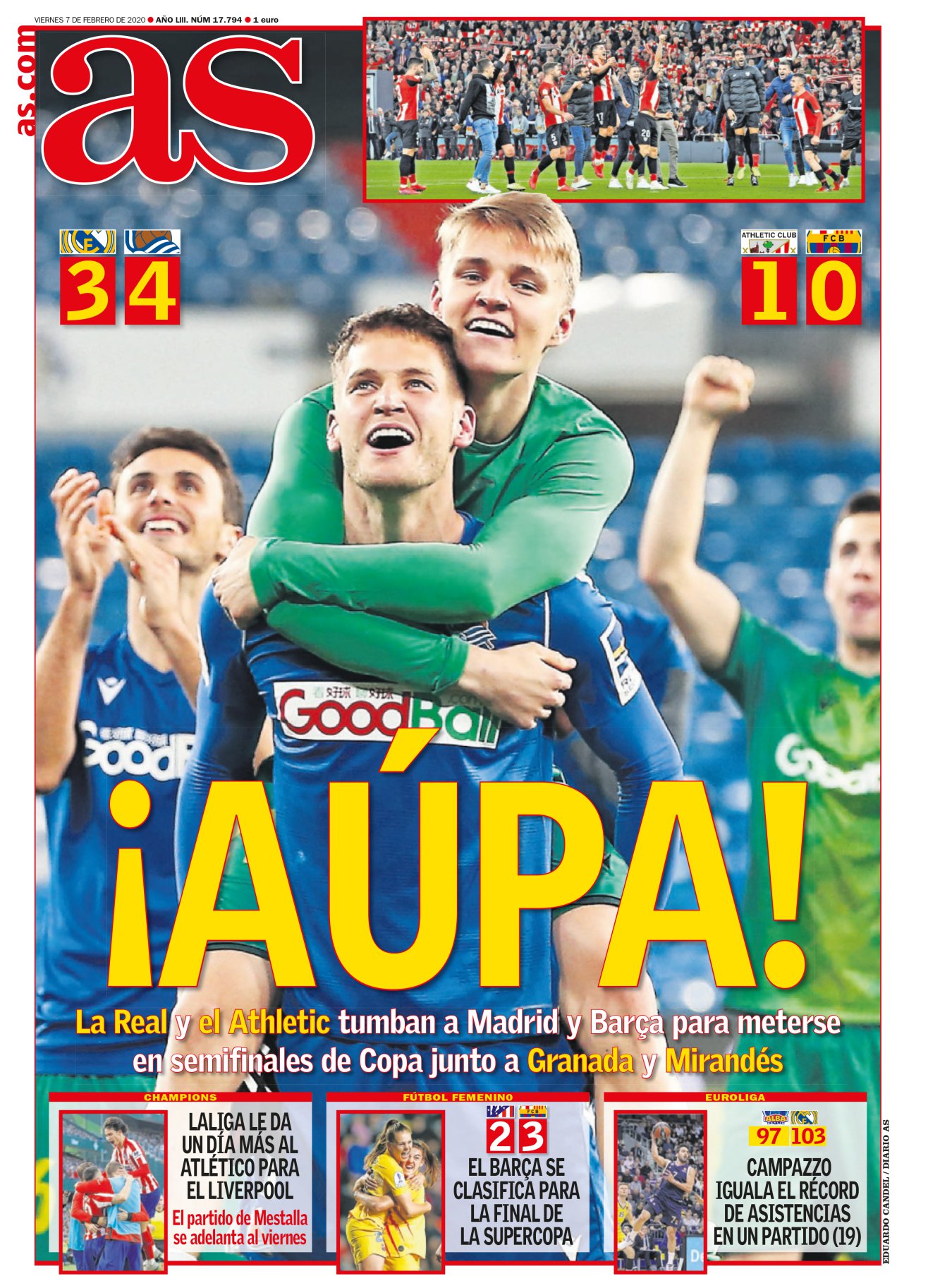 La nueva Copa funcionó como los buenos proyectos. Bonita en la teoría y eficaz en la práctica. Barça, Atleti y Madrid cayeron fulminados. Los últimos lo hicieron en casa en un festival de la Real. Ødegaard empezó tirando a no hacer daño y al final les eliminó, gracias al destape de Isak, que no le hizo falta ni ser Ibrahimovic ni de Hacendado. El partido lo perdió Zidane y casi lo gana el Madrid, pero hubiera estado feo entrometerse en una Copa tan bella. 