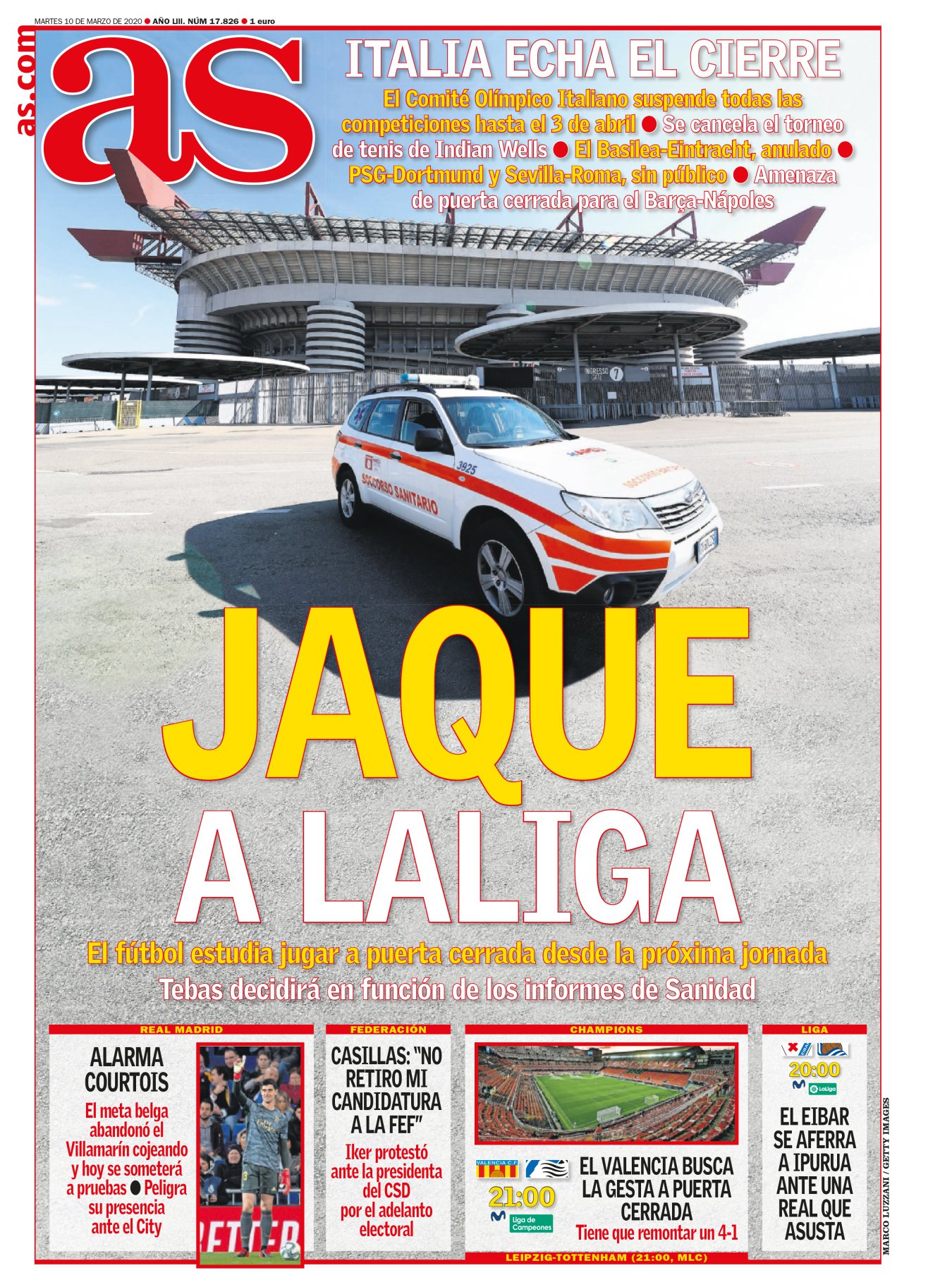 Téngame informado, pero no muy informado. Es la frase que los hinchas tenían en su cabeza cuando todo esto se precipitaba. Nos íbamos a quedar sin fútbol, sin discotecas, sin cines. Qué haríamos en casa sin poder ver a nuestros ídolos desde la tele. Sería una imprudencia, dejarles jugar con la duda médica, o encerrarles en el hogar, todos dedicados a la lectura. 