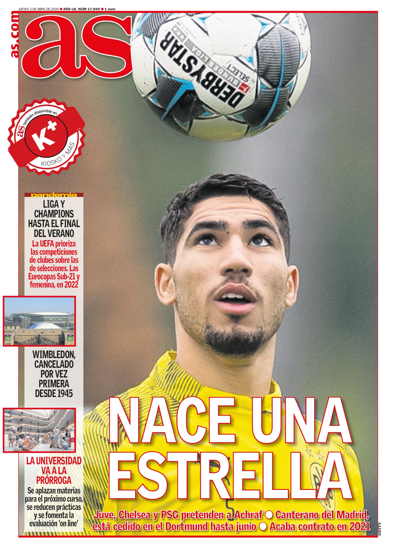 En el catálogo blanco de las novedades de verano hay muchas páginas sobre Achraf. Los informes dicen que volverá. Los laterales son reconocibles porque suelen ser futbolistas con prisa. En el carril diestro, el Madrid ha tenido paciencia. Primero fue Carvajal y ahora es el turno de Achraf. 