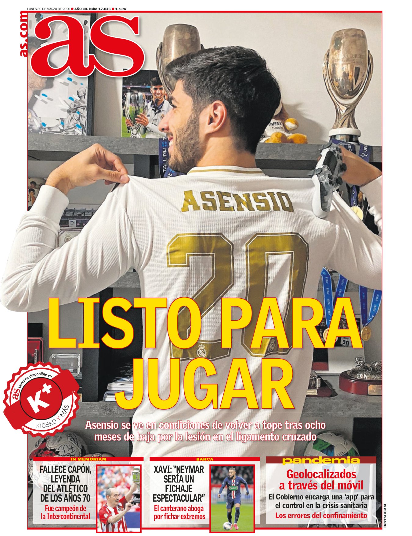 Asensio pertenece a esa estirpe de futbolistas brillantes en los momentos decisivos, que se esfuman en el día a día. Asensio no nació para tonterías: o gol o asistencia, no le llames para otra cosa. Y lo hace fácil; la sencillez es la forma más refinada de la vanidad. El Madrid y Zidane recuperan con el mallorquín a uno de sus activos preferidos. 