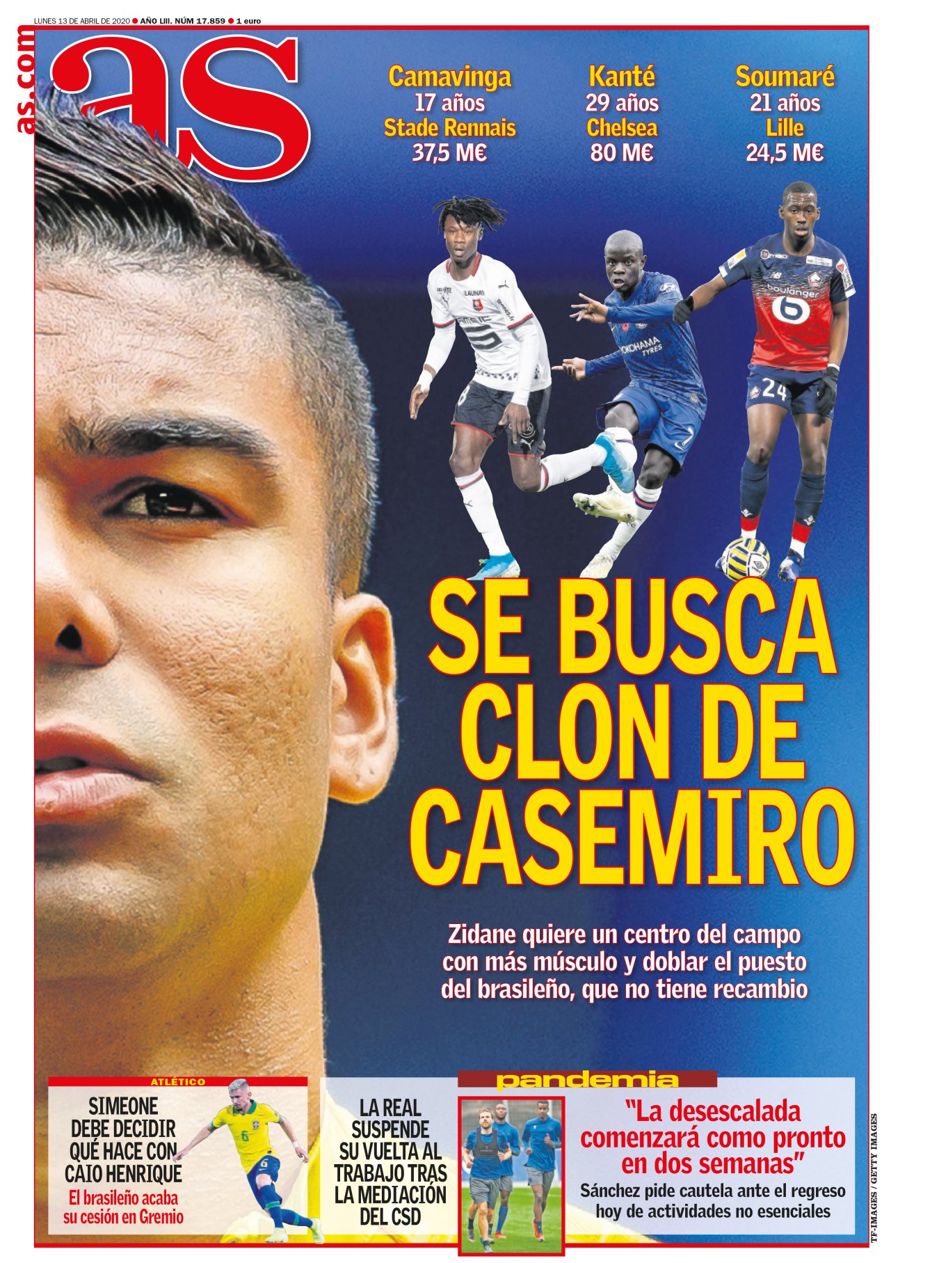 El Madrid busca un clon de Casemiro como si lo fuera a encontrar. Es imposible. Las cosas tan buenas no pueden ocurrir más veces. Desde que el Madrid le entregó sus llaves a Casemiro, el equipo no gana títulos, se los arranca al rival. El brasileño lo tiene todo: recupera, impone, va bien por alto, marca goles importantes y habla de maravilla con la prensa. 
