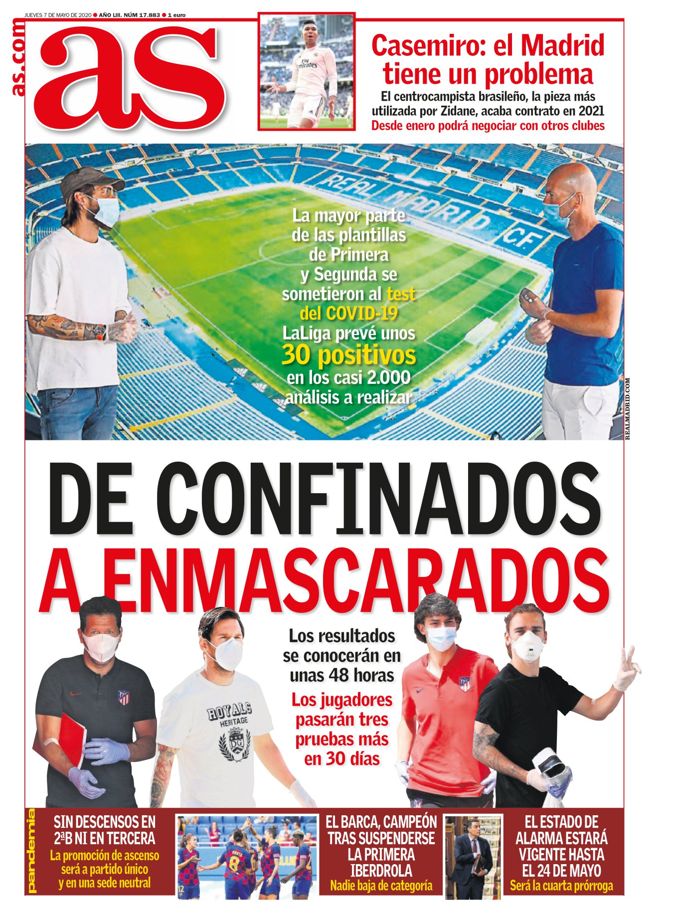 Todo hace indicar que tendremos Liga en junio. Pero con esto nunca se sabe. Por ahora parece que el fútbol vuelve con más miedo que entusiasmo. En este año se va a cumplir esa frase que dice: a la vida hemos venido a veranear. En junio casi todas las provincias habrán cambiado de fase y hasta tendremos fútbol. Pero seguiremos con el virus. 