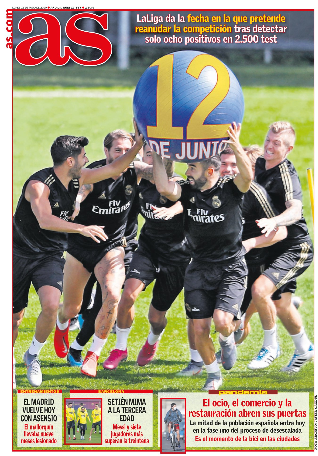 El doce de junio ya es una fecha señalada para todo aquel que anda perdido por el sofá. Y un alivio para los que cada día han frecuentado sus balcones y ventanas; habrá nueva rutina para las ocho. La Liga planea su vuelta en el calendario y es una luz de ilusión entre todo este túnel en el que estamos metidos. A las cinturitas de Isco y Hazard les queda menos de un mes. 