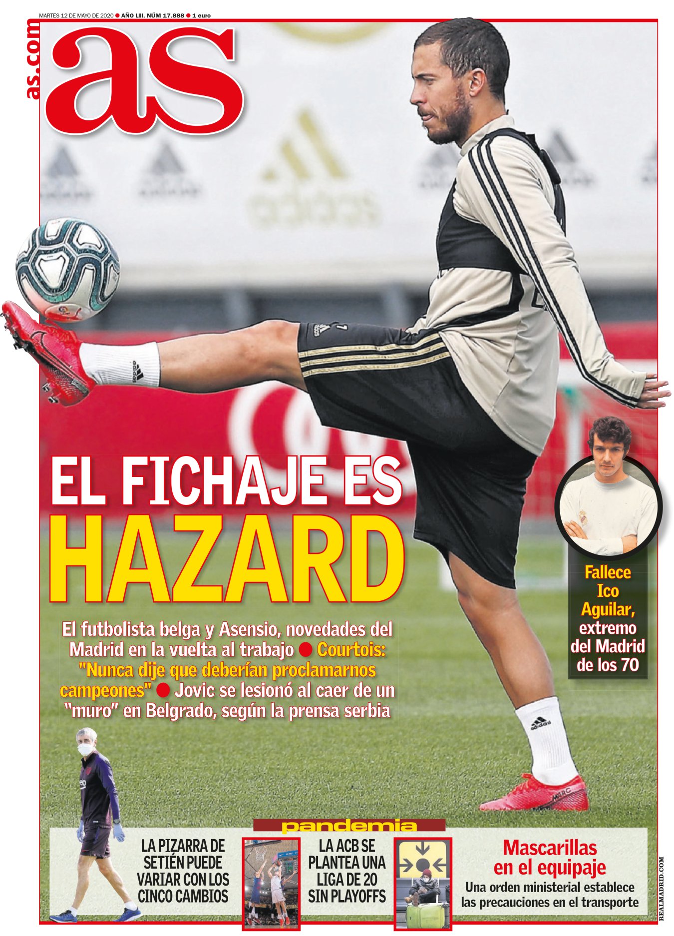 La recuperación de Hazard es una noticia casi feliz; hemos disfrutado muy poco de él en su primera temporada. Irati Prat, experto en fútbol belga, le conoce muy bien. Le sitúa liderando el segundo escalón, a una baldosa de Messi y Cristiano, y se moja: Hazard triunfará en el Madrid. Irati confiesa que las vacaciones y la Selección siempre fueron un problema para el rendimiento físico del belga. Hazard no ama el fútbol por competir, sino para ser feliz