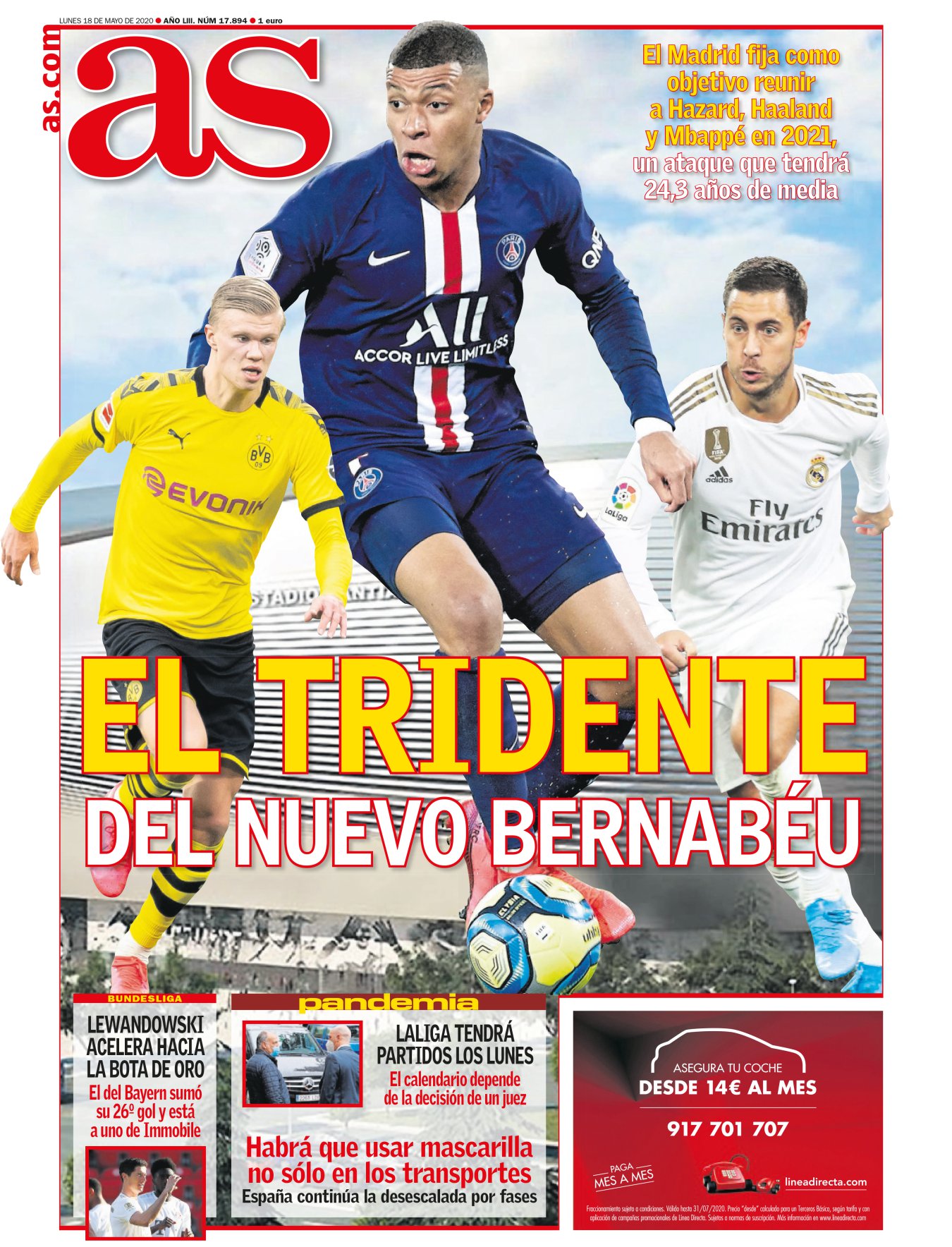 Tras este año de desgracias el madridismo ya pide sus regalos para 2021. Normal. En este curso todo podría salir defectuoso. Mbappé se ha coronado como artista porque ya no parece tan humilde; ya saben, un artista excesivamente humilde nunca será un buen artista. Haaland es el hombre de moda, y Florentino siempre va a la última. Al tridente le faltaría algo: cuando todo son prisas dime quién se frena. 