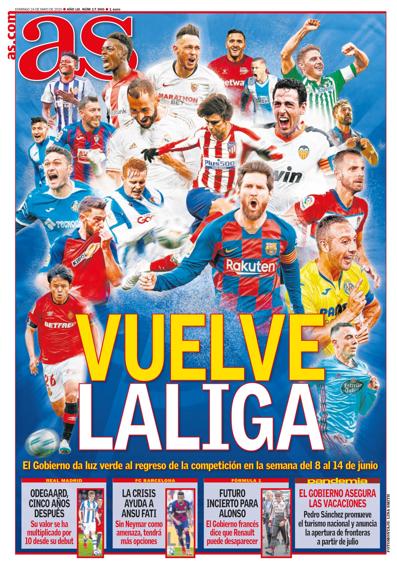 Ya es oficial. La Liga vuelve a partir del 8 de junio y confirma una verdad: a la vida hemos venido a veranear. Después de tanto tiempo está bien que nos pongamos a recordar. El Madrid jugaba con los sentimientos de su afición, el Barça lideraba de rebote, el Espanyol se quedó con cosas que decir y Odegaard y el Getafe pelearán por sellar su revelación. 
