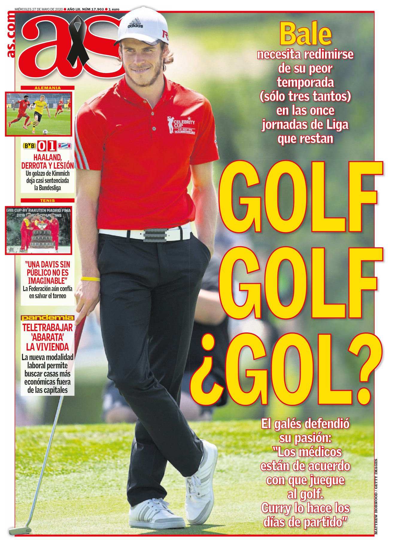 Con la vuelta de los entrenamientos hemos visto hasta a Bale. Muchos ya le creían retirado, pero sigue ahí. Al galés le pidieron dos cosas a la vez y se perdió: goles y un carácter sociable, como el de una azafata. Ninguna de las dos. En su defensa hay que mirar al recuerdo; con todas las repeticiones de sus goles en plena cuarentena yo si fuera Bale ya me hubiera retirado. Justo tras levantarme de su vuelo de chilena. 