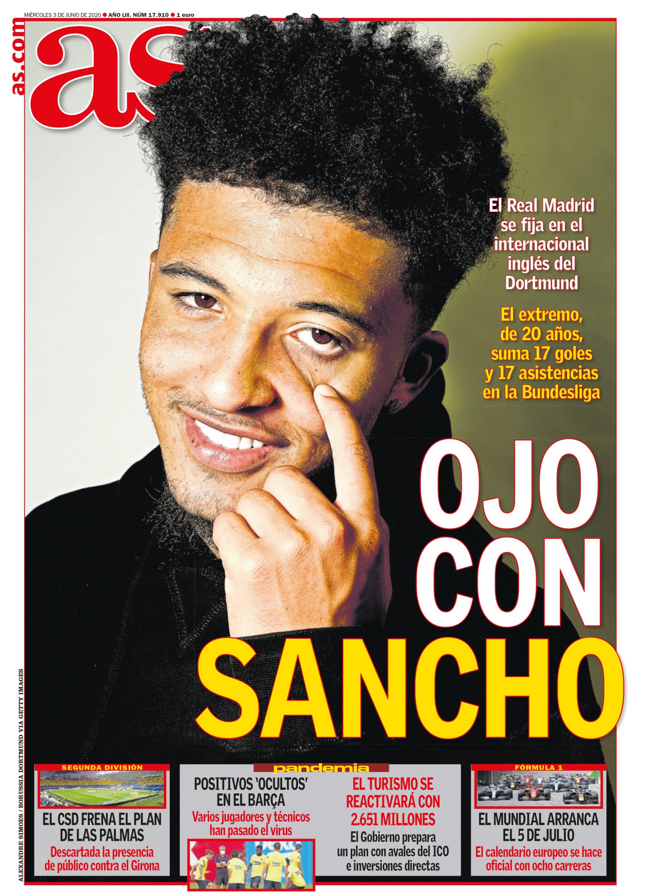 Hay nombres que te sitúan. Llamarse Jadon Sancho te deja bien arriba. Nombre de superestrella y una trayectoria similar. Álvaro de Grado la repasa y no duda: tiene calidad para jugar en el Madrid, por lo bueno que es y lo bueno que será. De Grado no recuerda a otro futbolista que saliera tan sobrado de su etapa juvenil en Inglaterra. El problema con Sancho y el Madrid es el overbooking de promesas en ataque: de tanto extrañarlas van a empezar a echarlas de más. 