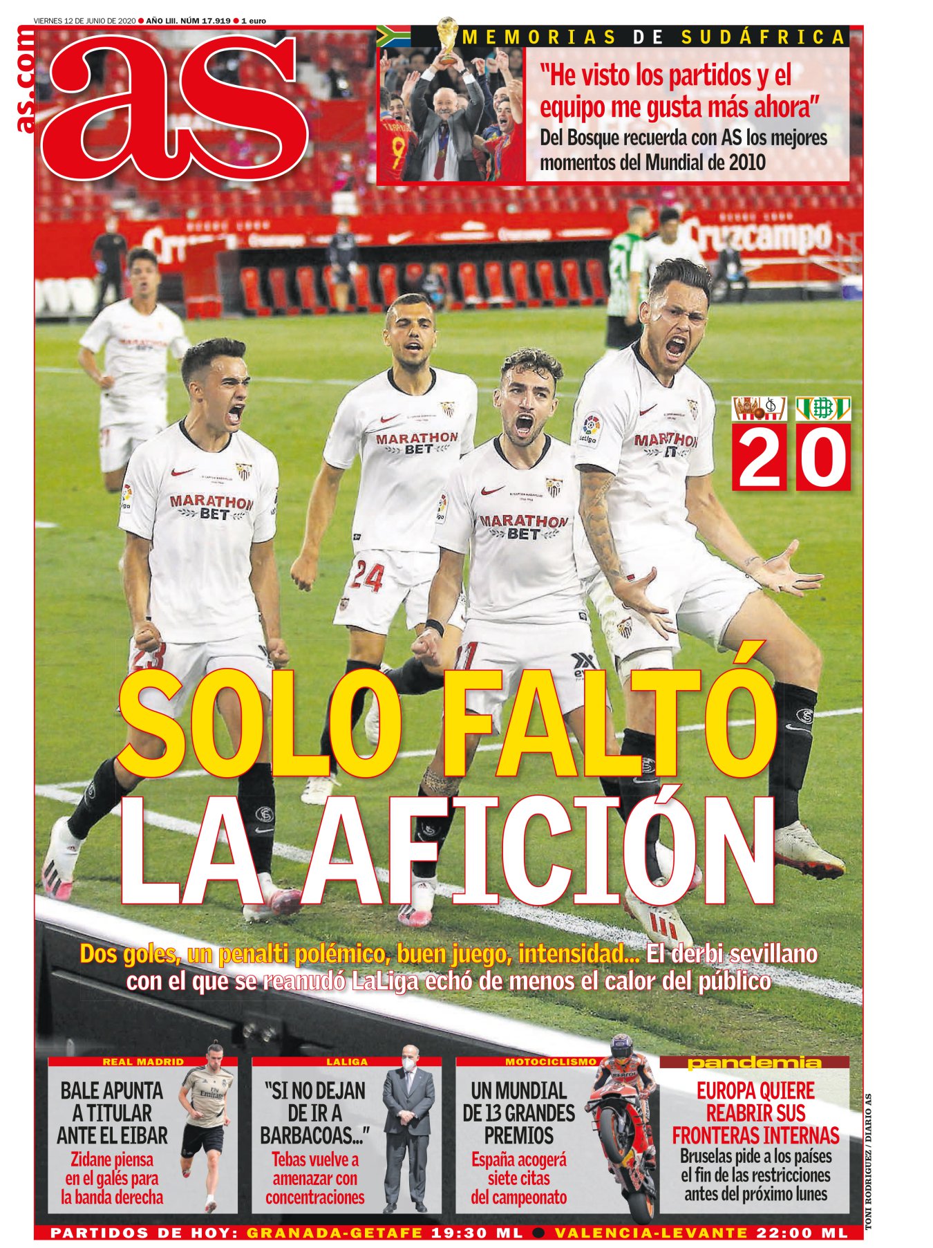 El Sevilla-Betis fue de todo menos una sorpresa. Tras tanto tiempo con el balón parado, los goles no podían llegar de otra manera. Un penalti y un córner. Del derbi hispalense me quedaron varias cosas. Reguilón tiene cara de chivato, Lucas Ocampos es buenísimo y Koundé necesita una revisión de look. El Betis eleva un problema mayor: cuanto mejor es su plantilla, juegan peor. 