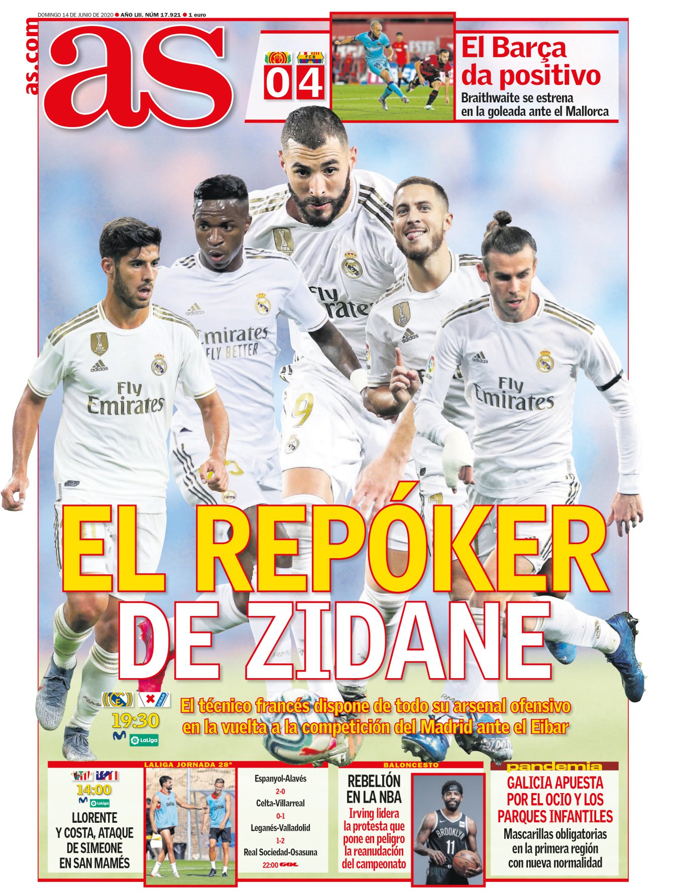 Con Hazard y Asensio el Madrid ya no tiene bajas pero sigue sin asegurarse el gol. Sería una tarea destinada a Gareth Bale, que ha perdido los tantos y también el calor de su afición. La única manera de que recupere el cariño de la gente es sin el cariño de la gente. Lo malo es que antes tiene que recuperar el gol. 