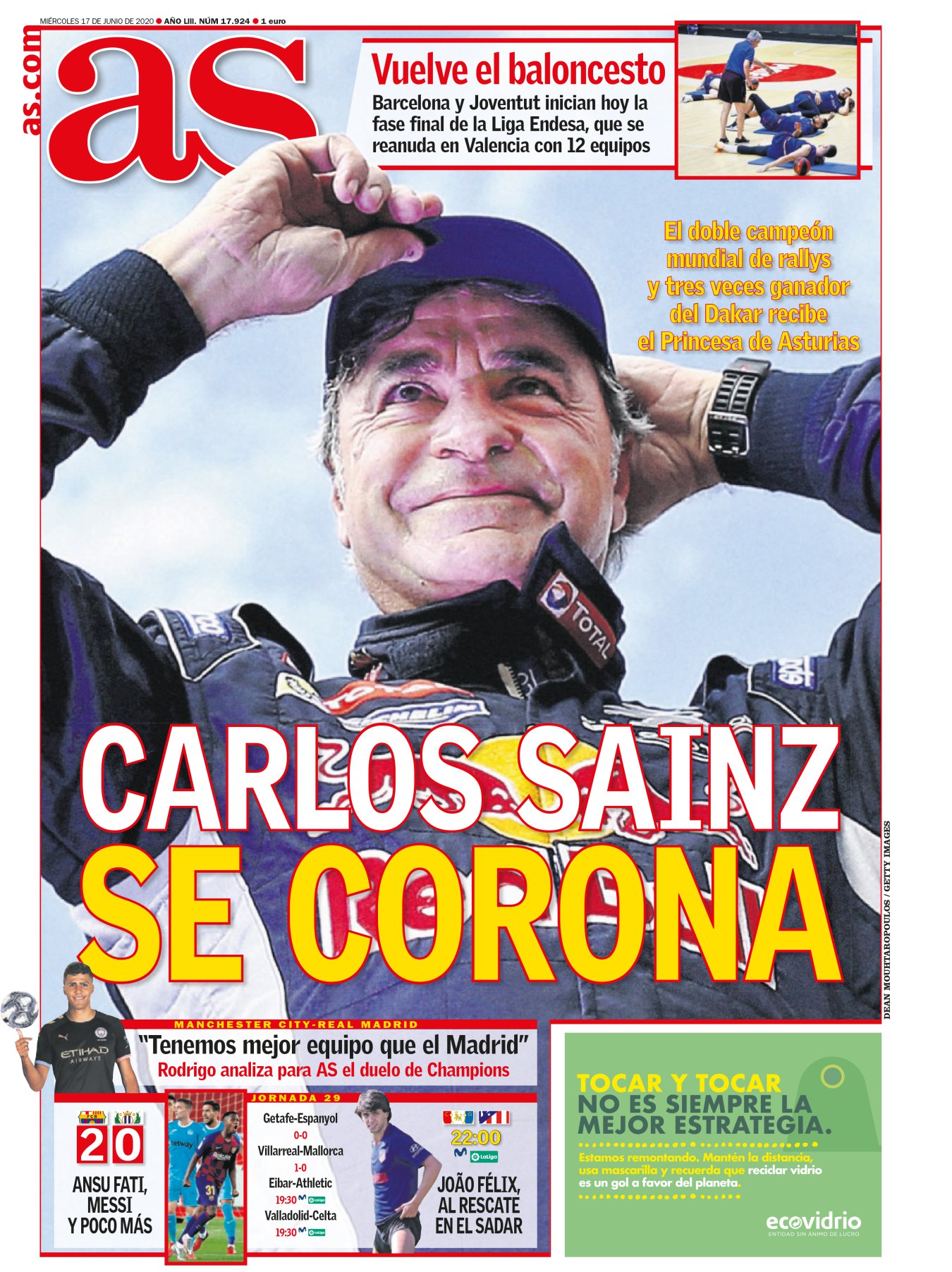 El 2020 está siendo un año difícil. Pero hay deportistas que le han buscado el hueco para ganar. Como señala Jesús Balseiro, el éxito en este curso se ha concentrado en un apellido: Sainz. Padre e hijo están siendo la nota alegre de unos tiempos tan grises. El premio Princesa de Asturias es un merecido reconocimiento a la trayectoria del mayor, que encontró el triunfo en el desierto. 
