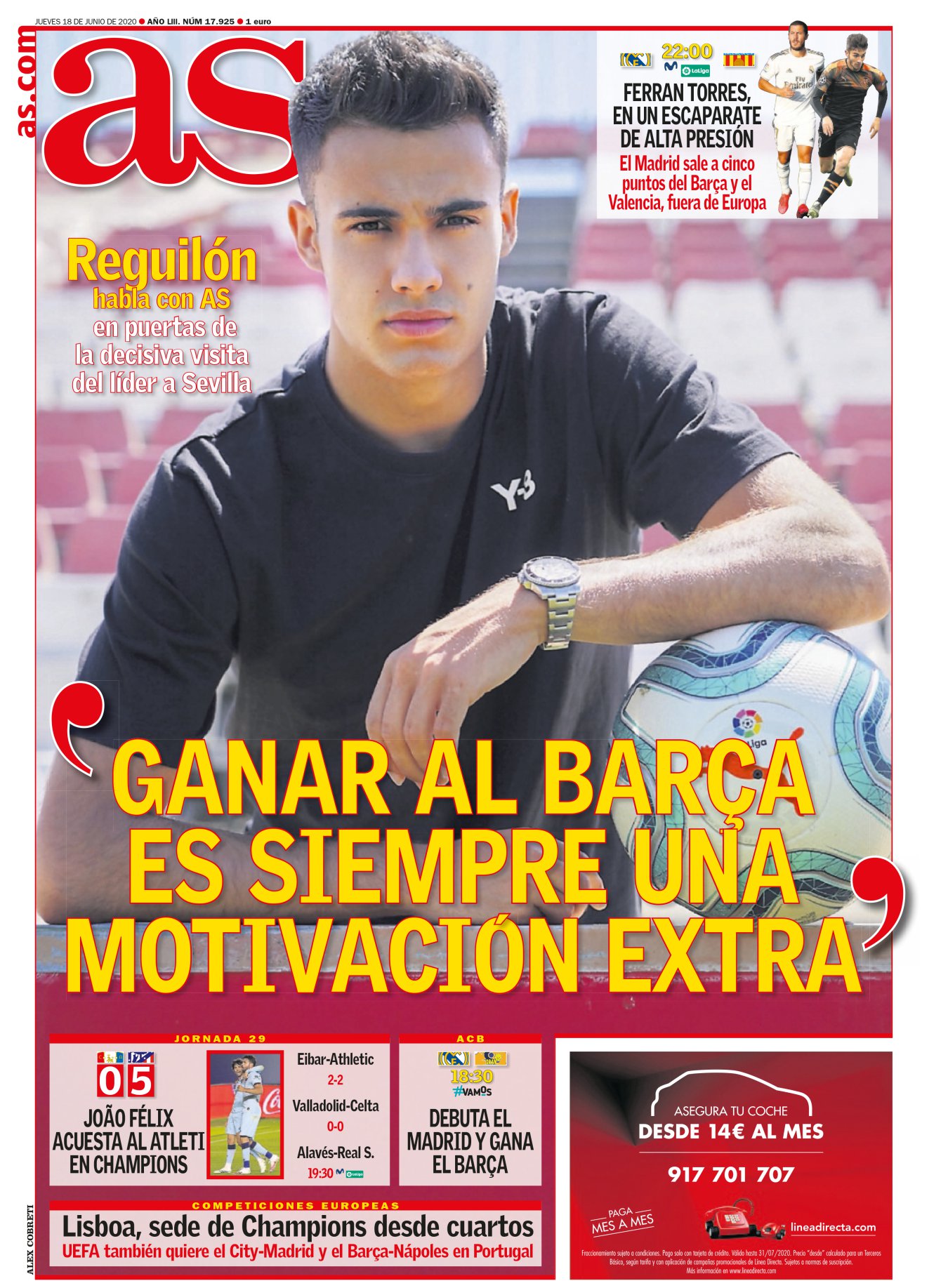 El Madrid tiene en cada lateral un debate. Y en el Madrid los debates duran tan poco que se convierten en polémicas. Reguilón plantea las mismas dudas que Achraf, pero en el carril contrario. El de Collado Villalba ha demostrado ser un lateral notable, pero no suficiente como para salir de titular en el Real Madrid. El viernes se quedó a medio remate de volver.
