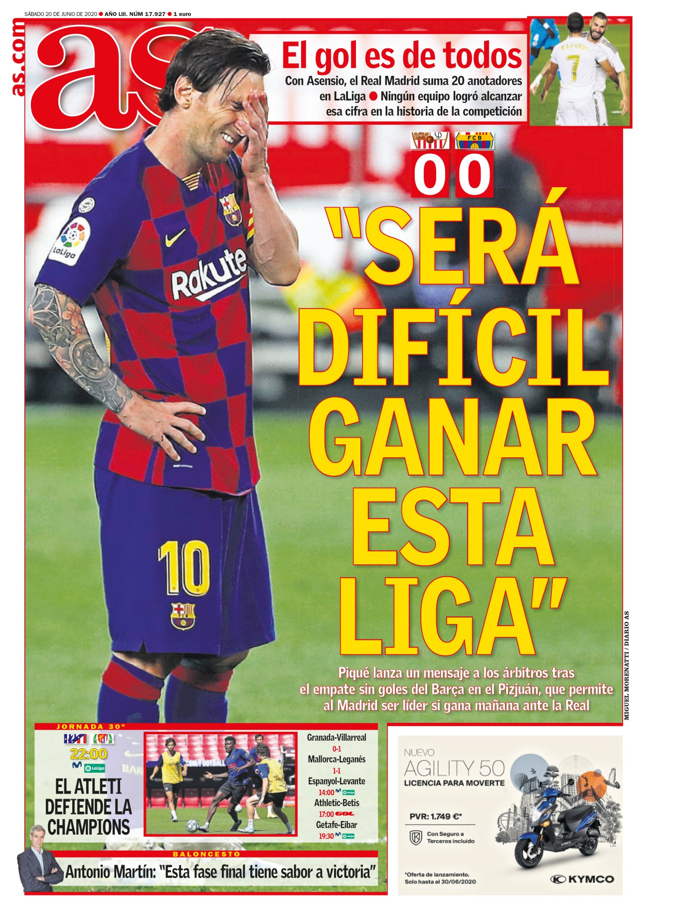 Cada día que pasa se acerca la teoría. El Barça está dando una vuelta completa al tablero para acabar en la casilla de salida. En la misma posición que Valverde, jugando igual o peor. Griezmann no se adapta y Messi no resuelve en los partidos que arden. Sin el argentino decidiendo Setién tiene el menú cerrado: lentejas hoy, mañana y pasado. 
