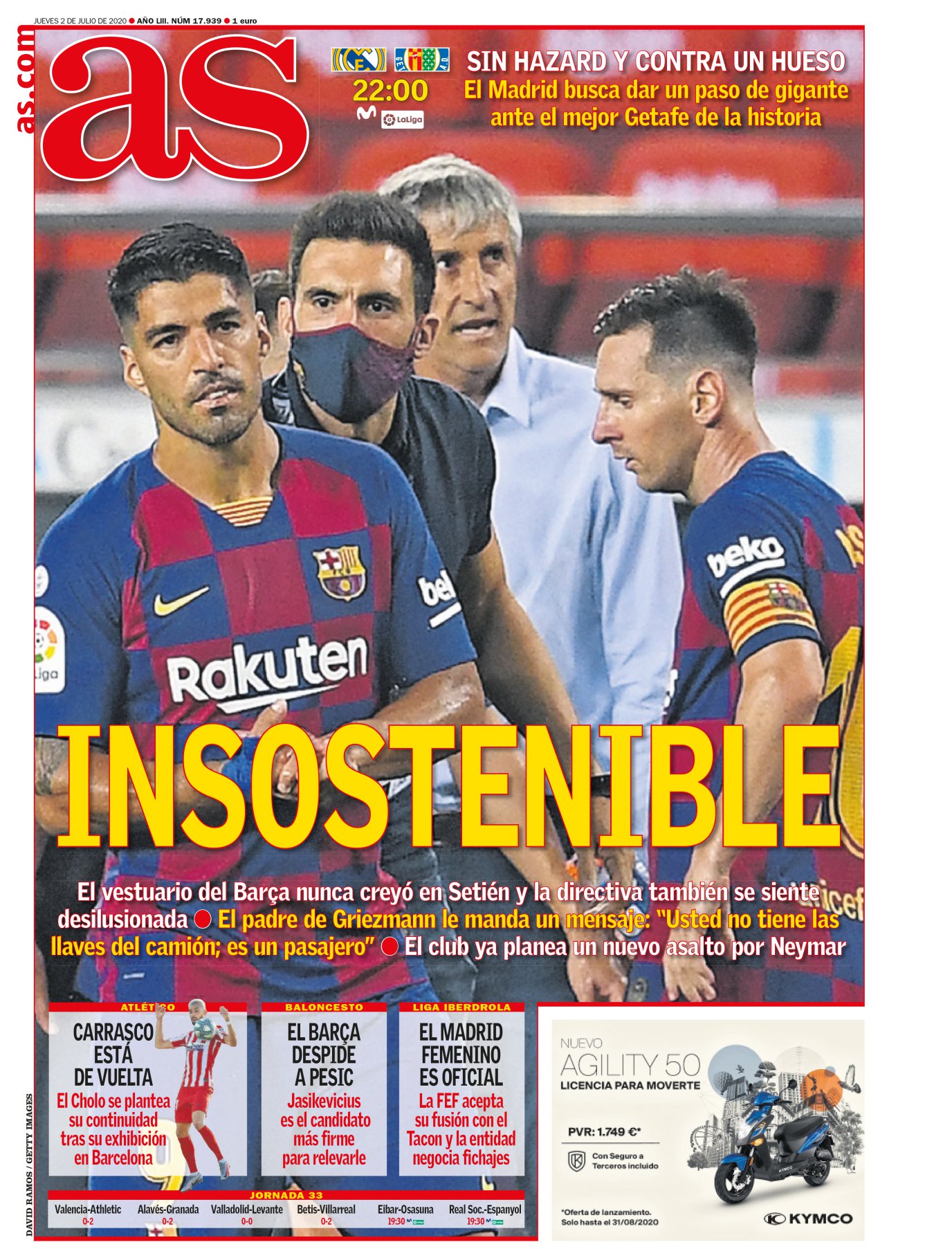 Tiene gracia. El Barça sufre la misma sensación que Messi provoca en sus rivales: caos. Griezmann no juega, a Setién no le hacen caso y la Directiva continúa presa en un ajuste constante de millones. Las ausencias del crack francés suponen la penúltima incoherencia, porque habrá más. Aunque también hay espacios para el alivio: Riqui Puig tiene calidad, espíritu y un peinado para ser titular en el Barça. 