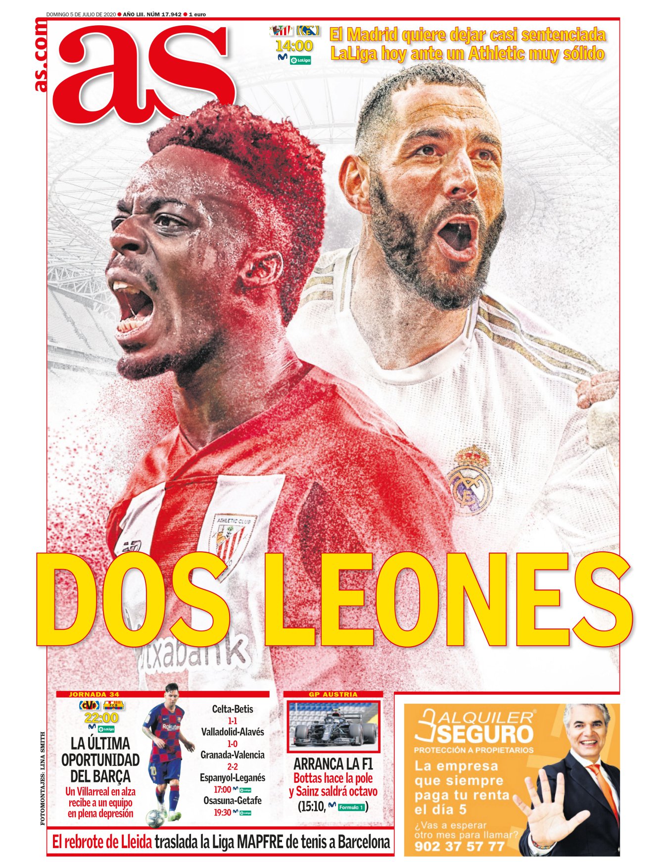 La Catedral es uno de esos estadios en los que se ganan Ligas. O eso dicen. Ayer el Madrid lo hizo. Jugó de una manera muy reconocible: de campeón. Con calma al principio y al final, con vigor y tensión en el núcleo de la función. La portada situó a Williams y a Benzema pero olvidó a un futbolista inesperado, un central que demostró una jerarquía impropia para sus 22 años. Militao fue el león. 