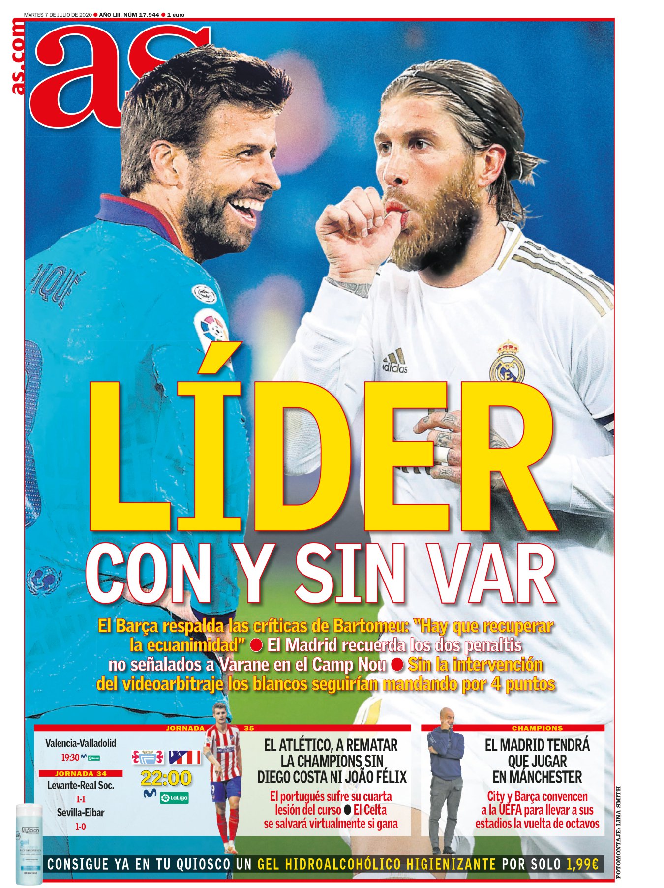 El equipo blanco encabeza la tabla de manera indiscutible. Tanto, que lo hace con y sin VAR. El Barça emite quejas ridículas desde los despachos. Ya saben, sin despacho el hombre se queda como desnudo. Así están los catalanes: desnudos. Pero no por falta de despachos, sino por la ausencia de su centro del campo. 